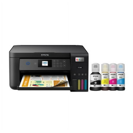 Epson EcoTank ET-2850 Wireless Color All-in-One Cartridge-Free Supertank Printer with Scan, Copy and Auto 2-sided Printing ? The Perfect Family Printer