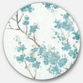 thumbnail image 1 of Designart 'Teal Cherry Blossoms II' Art Mural Rond en Métal Style Ferme, 1 of 3