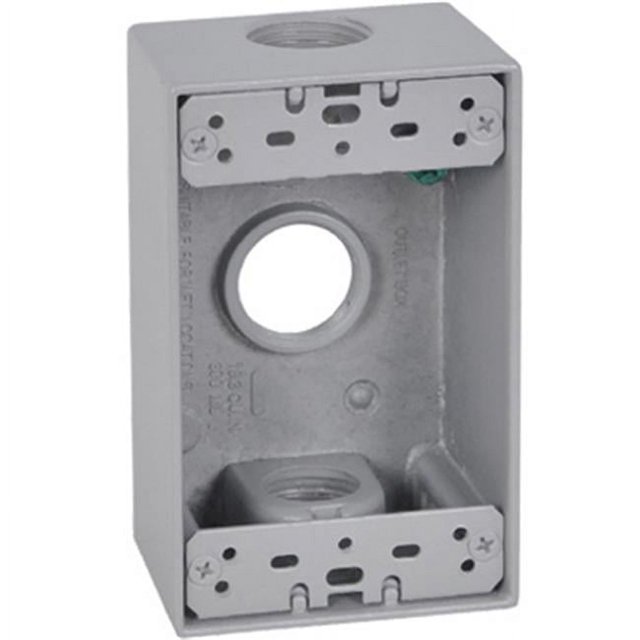 Hubbell Electrical FSB75-3X 1 Gang Rectangular Outlet Box- Gray