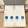 thumbnail image 2 of Split King 5 Piece Sheet Set - Breathable & Cooling, Luxury Sheets, 500 TC Egyptian Cotton Sheets, 100% Cotton Split King Sheet Set, 19-21" Inch Deep Pocket, Split King Size Ivory Solid, 2 of 4