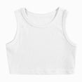 thumbnail image 2 of Sgkm Toddler Girls Tops Sleeveless Sports Kids Dance Crop Tops with Simple Color Activewear White 6-7 Years, 2 of 4