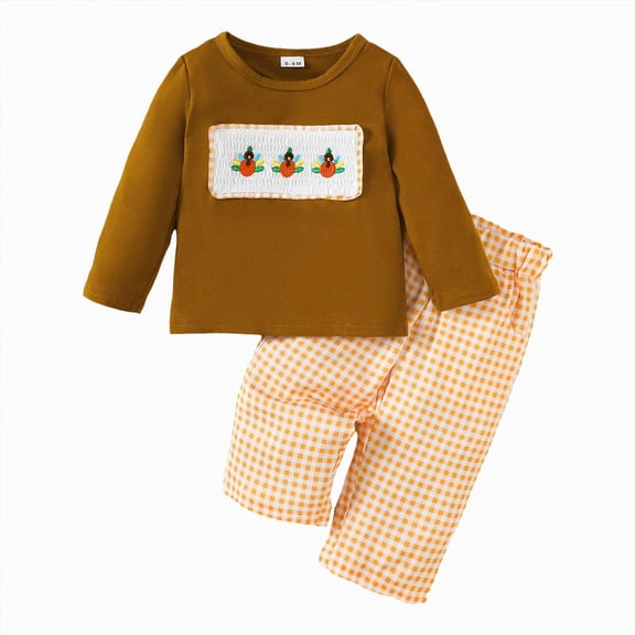xaweyi Toddler Baby Girl Fall Outfits Blessed Long Sleeve Sweatshirt Tops Pants Clothes Set,Sizes 18-24 Months