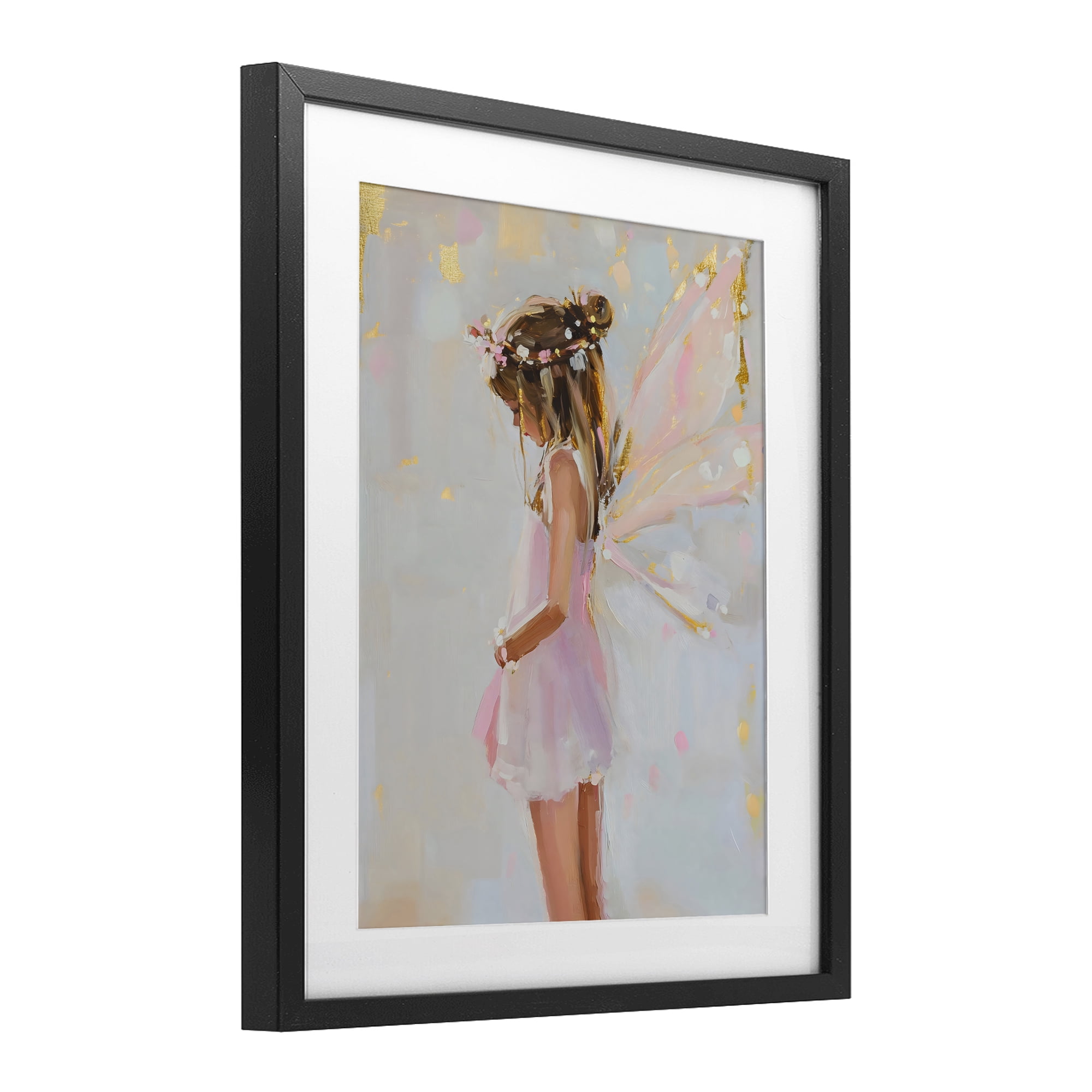 Stupell Industries Youthful Fairy Girl Black Framed Print Under Glass, design by The Prints Vibe