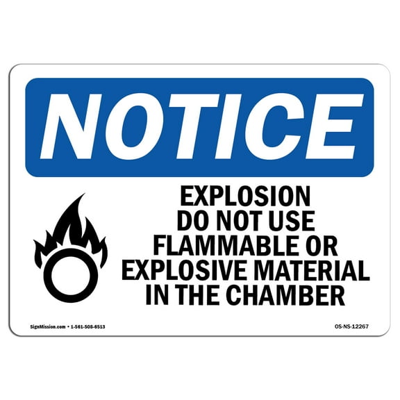 OSHA Notice Sign - Explosion Do Not Use Flammable | Plastic Sign | Protect Your Business, Construction Site, Warehouse & Shop Area |  Made in the USA