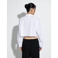 thumbnail image 2 of Cotton Buttoned Pocket Detail Long Sleece Crop Shirt, 2 of 6