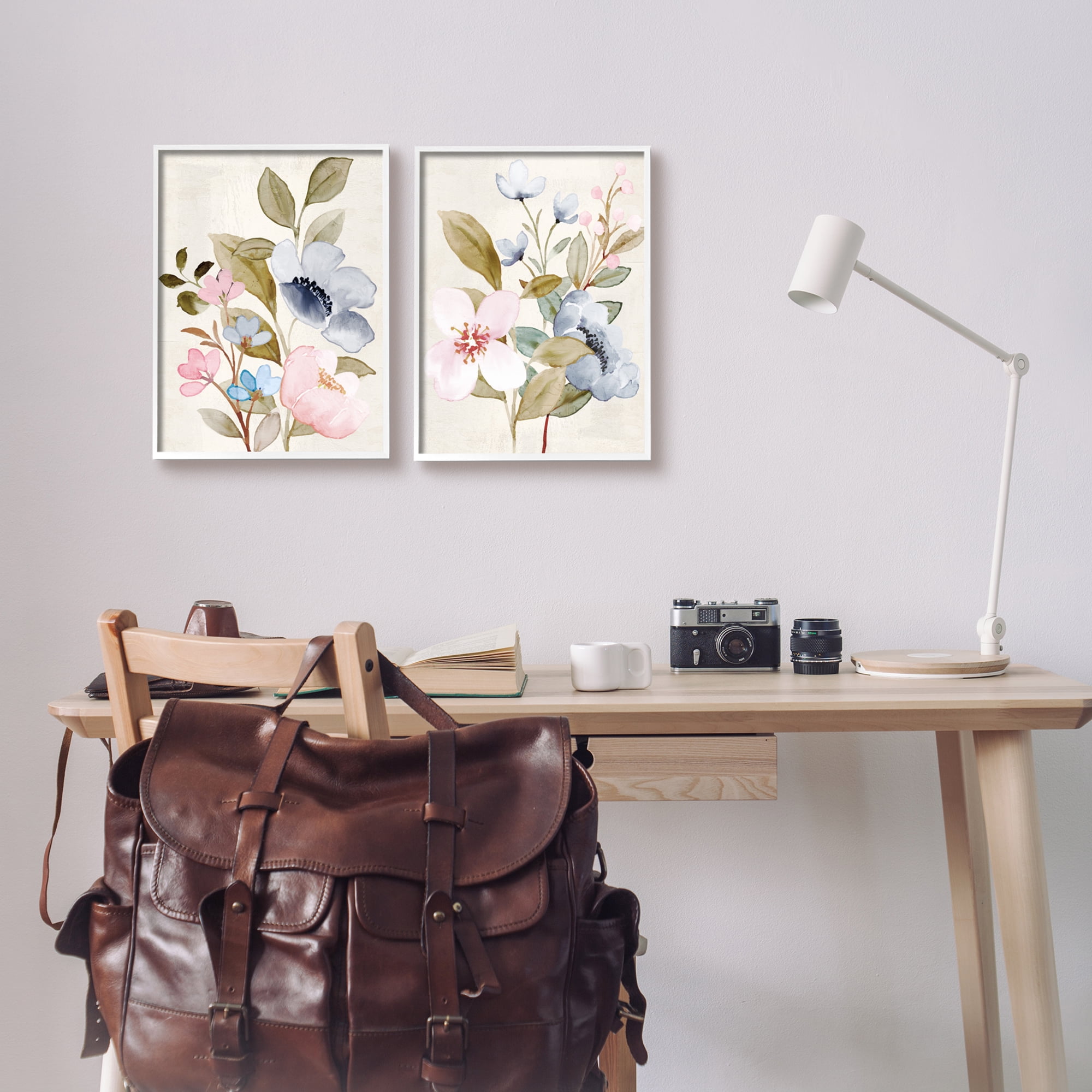 Stupell Industries Soft Pastel Florals Botanical & Floral Painting White Framed Art Print Wall Art, 11 x 14