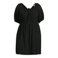 thumbnail image 3 of Terra & Sky Women's Plus Size Puff Sleeve Dress with Tie Back, 3 of 6