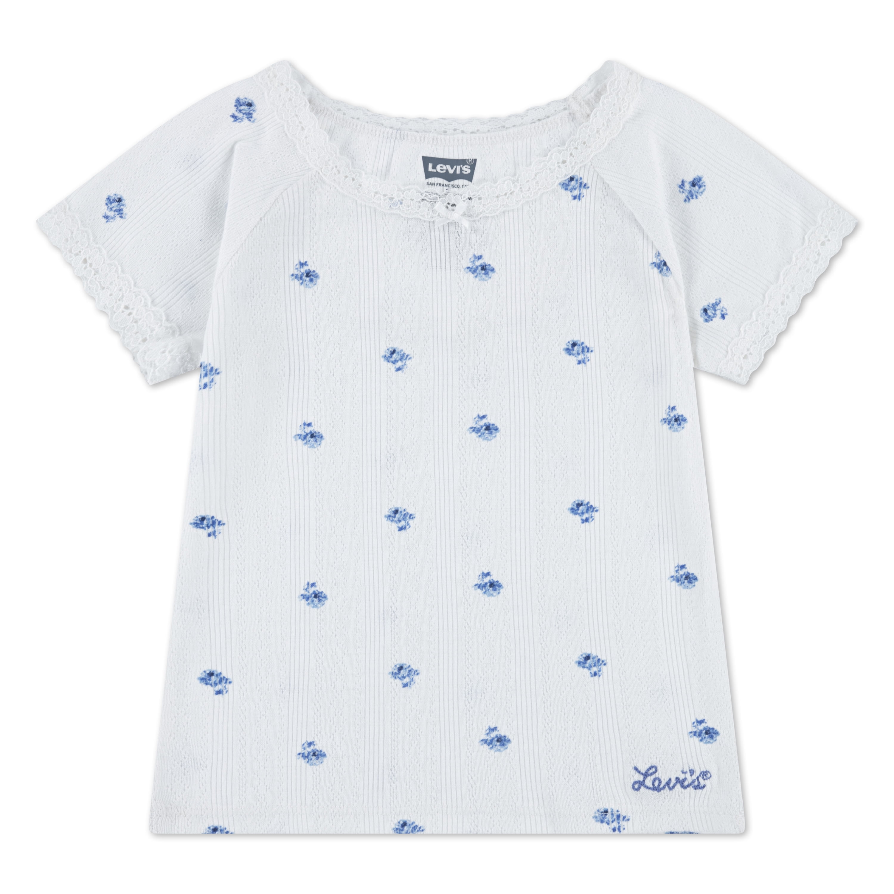 Levi Girls Short Sleeve Ditsy Print Knit Top, Sizes 7-16
