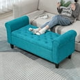 thumbnail image 6 of Cterwk 50" Storage Bench with Arms and Wood Legs, Upholstered End of Bed Bench with Safety Hinges, Perfect for Living Room, Entryway, Bedroom, Blue, 6 of 8