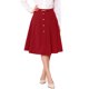 thumbnail image 1 of Falda midi plisada A-Line Inspire Chic para mujeres, falda de trabajo vintage de cintura alta, falda de negocios M roja, 1 of 6