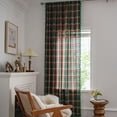 thumbnail image 2 of Nvzi Cotton Linen Tartan Curtains with Tassels Christmas Plaid Window Drapes Rod Pocket(Green,59"x71"), 2 of 5
