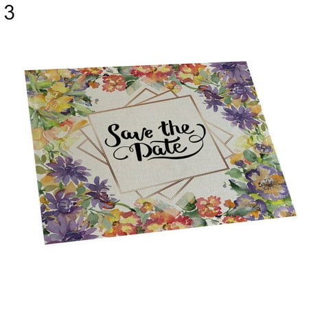 

Wanwan 42 x 32cm Flower Letter Print Heat Insulation Placemat Bow Dish Pad Table Decor