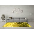 thumbnail image 3 of Ahgly Company Indoor Round Abstract Yellow Modern Area Rugs, 5' Round, 3 of 4