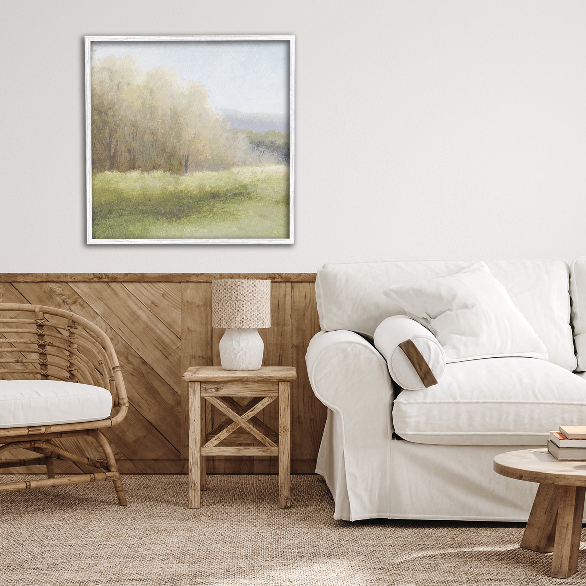 Stupell Industries Within Familiar Place Meadow White Framed Giclee Art, design by Michael Marcon