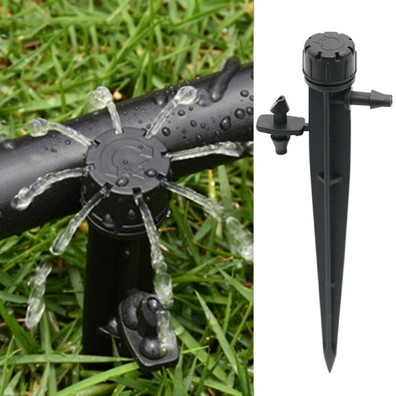 Cheer.US 20 Pcs 360 Degree Adjustable Gardening Adjustable Irrigation Dripper on Stake 8 Holes Watering Sprinklers Nozzle Tools Micro Drip Irrigation System for Garden/Greenhouse/Lawn