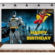 Dark Knight Happy Birthday Anime Cartoon Theme Backdrops Banner Birthday Party Decor Supplies,5.9x3.6ft