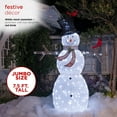 thumbnail image 6 of Alpine Corporation 64" x 19" x 90" Mesh Snowman Holiday Decoration with LED Lights, White, 6 of 13
