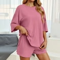 thumbnail image 2 of RMGVDSD Women's Shorts Suit Summer Casual Round Neck T Shirt And Athletic Shorts Set Comfortable Sports Wear Comfort Fit Women Outfits, 2 of 6