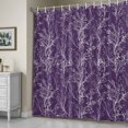 thumbnail image 5 of Violet Purple Shower Curtain, White Tree Branch Botanical Abstract Plant Leaves Waterproof Shower Curtain Set with 12 Hooks Lightweight Bath Curtains Fabric Bathroom Decor 60x72 Inches, 5 of 9
