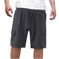 thumbnail image 1 of Dagugfen Cargo Shorts for Men Elastic Waist Drawstring Loose Outdoor Running Sports Shorts with Pockets, 1 of 5