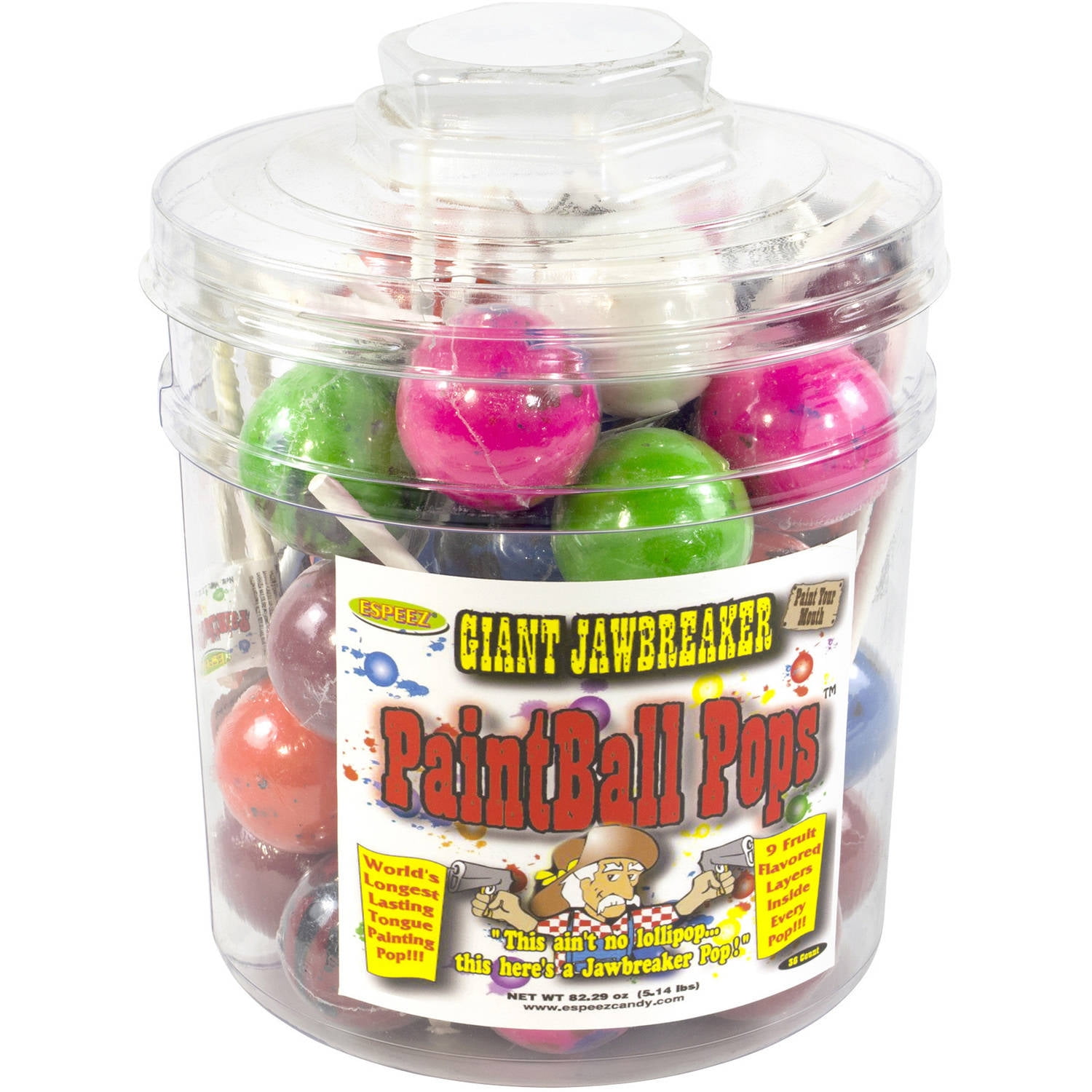 Espeez Giant Jawbreaker Paintball Pops, 36 count, 82.29 oz Walmart