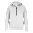 thumbnail image 4 of pstuiky Camisas para hombre de manga larga, Sudadera con capucha de manga larga, color liso, con media cremallera y múltiples bolsillos para hombre camisetas de hombre l, 4 of 5