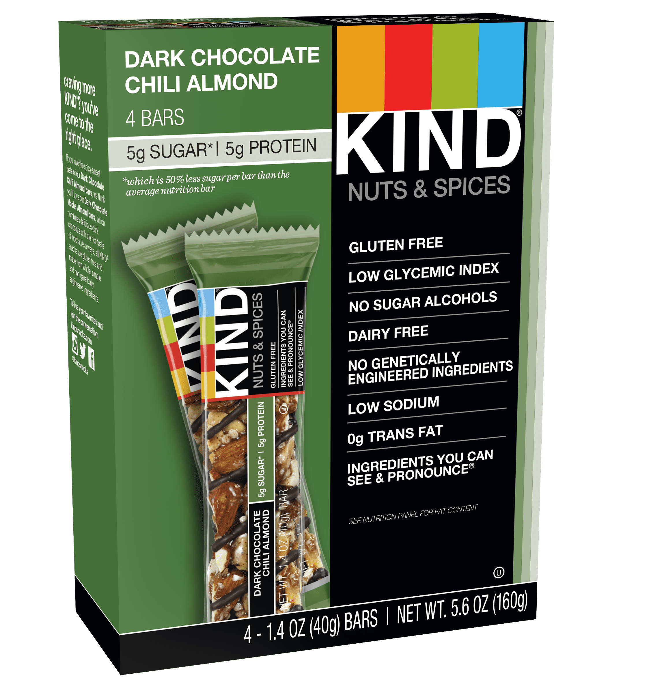 KIND Bars, Dark Chocolate Chili Almond, 4 Bars, Gluten Free