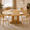 Oak, variant on Virans 59" Extendable Round Dining Table for 4-8 , Modern Kitchen Oval Dining Table, Space Saving, Wooden Tabletop & Base, Walnut