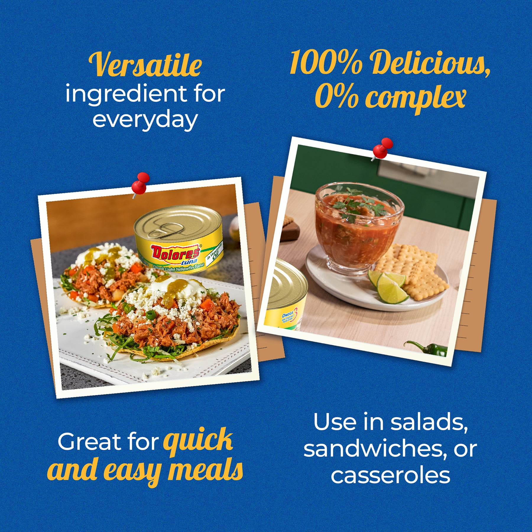 (3 pack) (4 Cans) Dolores® Tuna in Oil, Chunk Light Yellowfin Tuna in Vegetable Oil, 5 oz