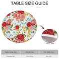thumbnail image 6 of Round Fitted Tablecloth with Elastic Edges Fits 36"-44" Round Tables Pioneer Colorful Floral Waterproof Table Cover Washable Indoor and Outdoor for Party Kitchen Dinner Banquet Patio Picnic, 6 of 7