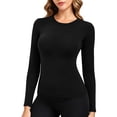 thumbnail image 3 of Auralook Long Sleeve Undershirt for Women Soft Round Neck Thermal Shirts Base Layer Warm Bottom Tops, 3 of 7