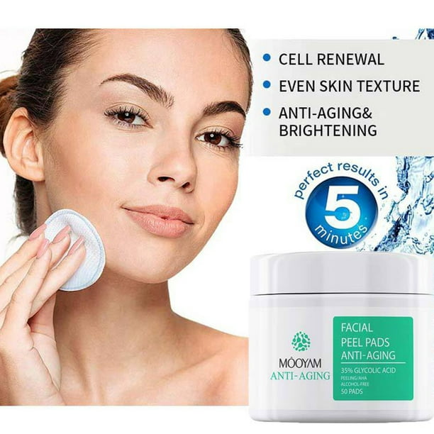 50 pads Glycolic Acid Peel Pad Even Tone For Women Face Care Anti Aging
