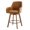 PU / Brown - 【Set of 1 】- 25" Seat Height, variant on WOOW DEPOT 25" Swivel Bar Stools Large Seat Set of 1, Upholstered PU Leather w/ High-Back & Arm & Rubberwood Legs, Modern Island Counter Barstools Kitchen Pub Chair