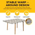 thumbnail image 4 of Vintage Floral Table Cloths for 4 Foot Rectangle Tables, Grey Spring Dandelion Plants Flower Botanical Patio Waterproof Elastic Fitted Tablecloths, Washable Rectangular Table Cover for Camping, 4 of 8
