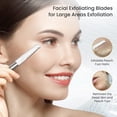 thumbnail image 3 of Dermaplaning Tool for Face Exfoliation, with 20 Replaceable Blades, Facial Shaver/Eyebrow Razor, Peach Fuzz Removal Eyebrow Shaper for Women, Easy to Use Dermaplaner Help Exfoliate and Smooth Skin, 3 of 7