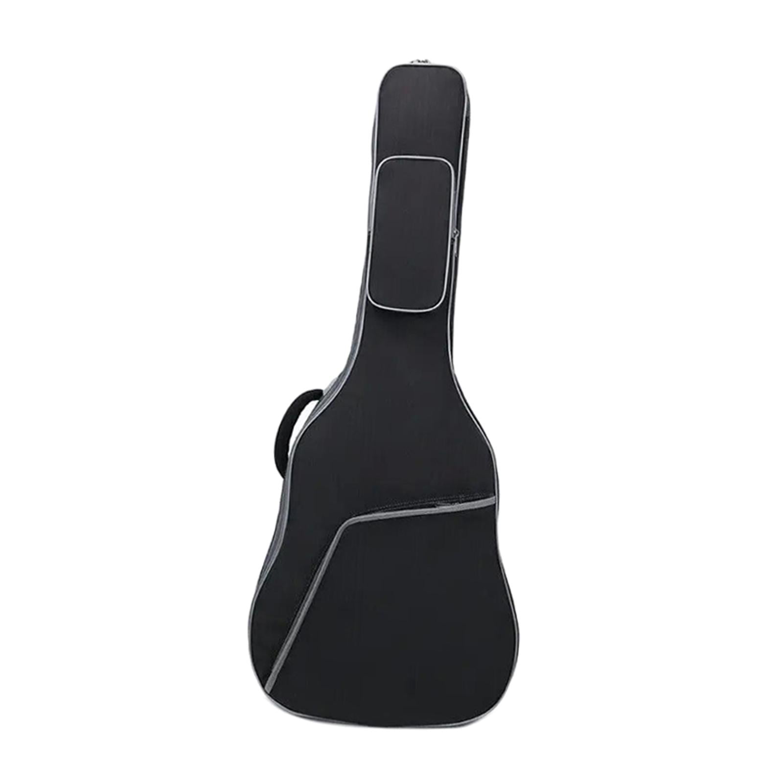 LeeQinersw Guitar Bag 41in Oxford 2 Pockets Music Accessories Padded Soft Case for Acoustic Black
