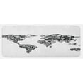 thumbnail image 1 of Floral World Map Kitchen Mat, Sketch Style Atlas Exotic Blossoms and Leaves Monochrome Style Artwork, Plush Decorative Kitchen Mat with Non Slip Backing, 47" X 19", White Black, by Ambesonne, 1 of 1