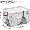 thumbnail image 4 of GZHJMY 1PCS Storage Basket, Paris Eiffel Tower Large Foldable Storage Bins Cube Collapsible Organizer for Organizing Closet Clothes, Toys, Towels, Bedroom, Bathroom, Nursery, Office, 4 of 7