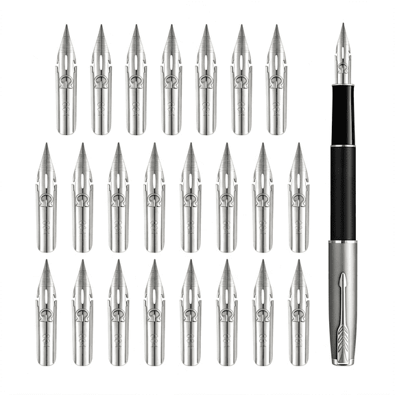 CCOCC 20Pcs Comic Pen G Model Nib Set Fountain Pen Nibs Replacement Stainless Steel Nibs Accessories for Writing Painting Signing Sketch Office Students Stationery