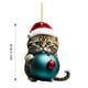 thumbnail image 3 of Fiudx Decoraciones navideñas para interiores Colgante de gato para árbol de Navidad, acrílico 2D, adorno colgante de Navidad, divertido adorno de gato para Navidad, colgante de Navidad, joyería para, 3 of 3