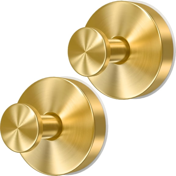 XIBUFE No-Drill Wreath Hanger,22Lb Strong Suction Cup Hooks,Gold Stainless Steel Door Hanger for Glass,Reusable Damage-Free Holder for All Seasons (2-Pack)