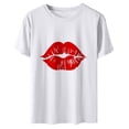 thumbnail image 1 of Camiseta de mujer Camisetas divertidas y lindas de manga corta Camiseta de otoño Hearth Love Camiseta de regalo Tops Blusa Regalo para parejas Pompotops  hfajkhk124816, 1 of 5