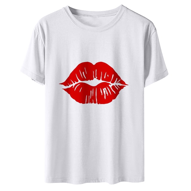 Camiseta de mujer Camisetas divertidas y lindas de manga corta Camiseta de otoño Hearth Love Camiseta de regalo Tops Blusa Regalo para parejas Pompotops hfajkhk124816