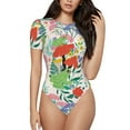 thumbnail image 2 of Picia Mushroom and Frogs Womens One Piece Swimsuits Modest Tummy Control Bathing Suits Lace Up Slimming Swim Suit-XX-Large, 2 of 9