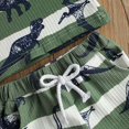 thumbnail image 6 of YDFCWXW Toddler Boy Clothes Summer Outfit Dinosaur Letter Cotton Tops+Grey Elastic Shorts 2pcs (Green, 18-24 Months), 6 of 6