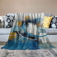 thumbnail image 2 of Fenyluxe Circles Brush Strokes Lyrical Abstraction Print Throw Blanket, Flannel, Hand/Machine Wash - Lightweight All Seasons Bed Blanket 50x60in, 2 of 6