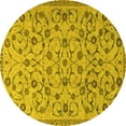 thumbnail image 1 of Ahgly Company Machine Washable Indoor Round Persian Yellow Traditional Area Rugs, 6' Round, 1 of 4
