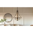thumbnail image 2 of Modern Farmhouse 4 Light Candle Style Caged Dinette Chandelier with Faux Wood Accents  Collection Bailey Street Home 71-Bel-2749223, 2 of 10