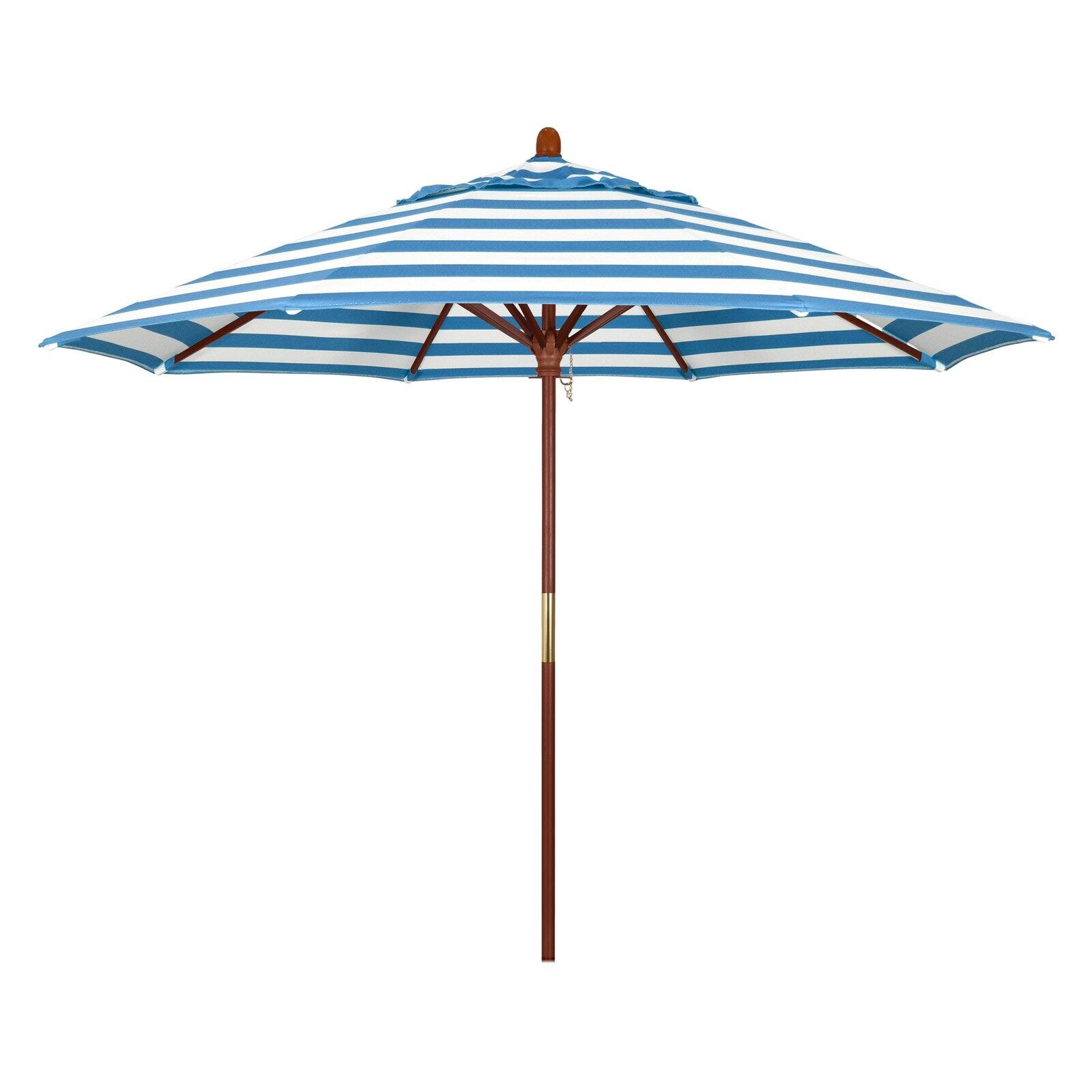 California Umbrella 9 ft. Sunbrella Marenti Wood Market Umbrella