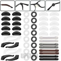 UPITOR 10 Pairs Eyeglass Nose Pads, Silicone Anti-Slip Nose Pads for Eyeglasses, 4 Pairs Ear Hooks for Glasses, 4 Pairs Soft Silicone Ear Stems Covers, 10 Pairs Ear Clips Supports for Glasses